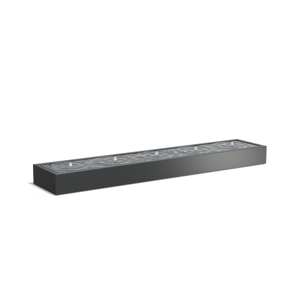 Aluminium Watertafel 5000 x 1000 x 400 (5 fonteinen + LED) Aluminium Watertafel 5000 x 1000 x 400 (5 fonteinen + LED)
