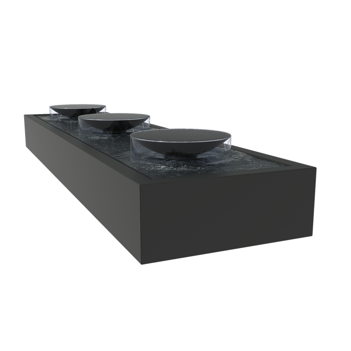 Aluminium Watertafel  4000 x 1000 x 400  (3 schalen) Aluminium Watertafel  4000 x 1000 x 400  (3 schalen)