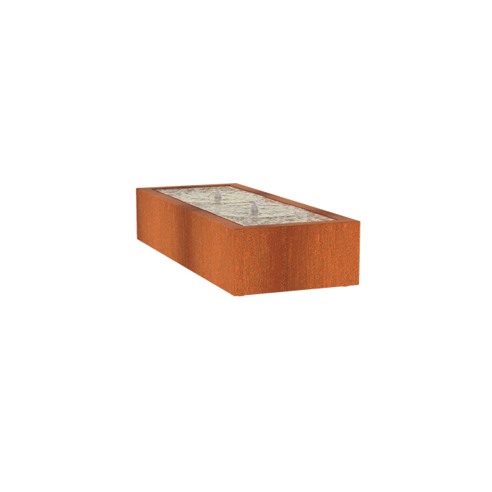 CorTen Watertafel  2000 x 800 x 400 (2 fonteinen + LED) CorTen Watertafel  2000 x 800 x 400 (2 fonteinen + LED)